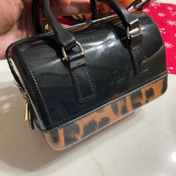 Black Patent Leather CHEETAH Doctors Mini Handbag - Picture 3 of 9